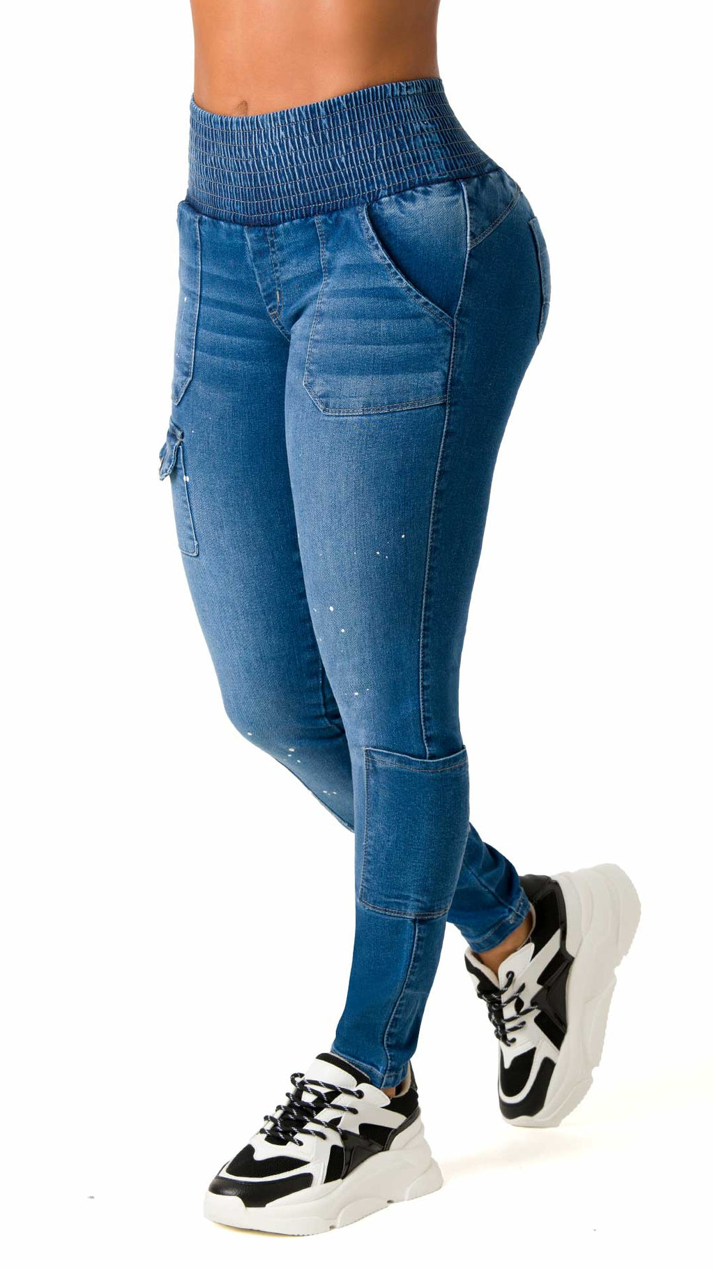 Hillary Jeans Levanta Cola Skinny Estilo Cargo 52406PEPB Ska Studio Usa