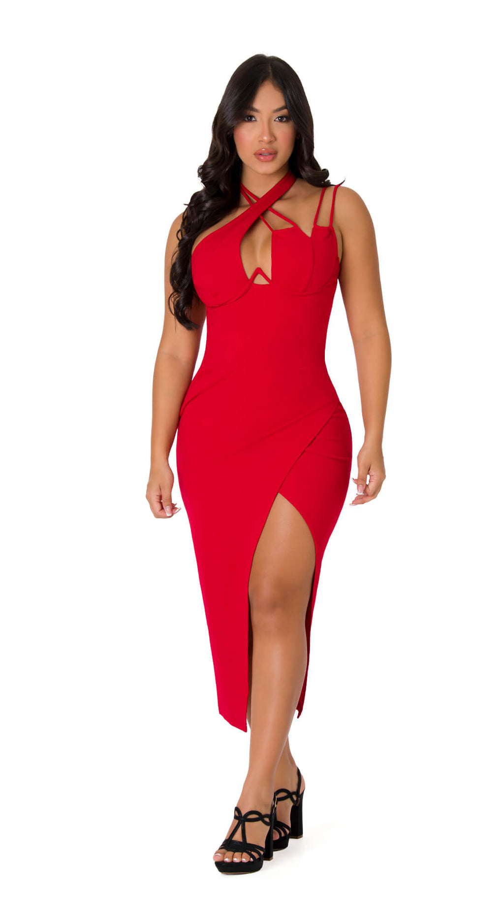 Midi Dress Asymmetrical Cut 2V5590MD Ska Studio Usa