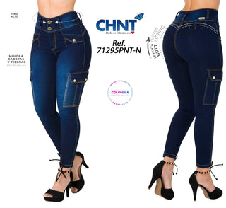 Jeans Levantacola Skinny CHNT 71295PNT-N - Petroleo