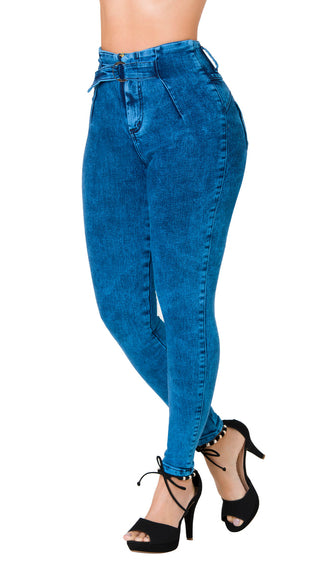 Jeans Levantacola Skinny CHNT 71294PAT-B - Azul Oscuro