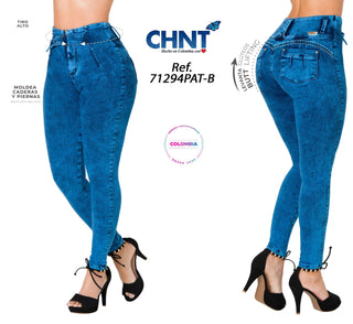 Jeans Levantacola Skinny CHNT 71294PAT-B - Azul Oscuro