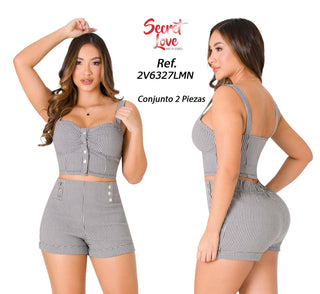 Conjunto Short 2V6327LMN - Negro