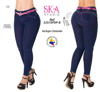 Jean Levanta Cola Skinny Ska 52573PDP-B - Azul Oscuro