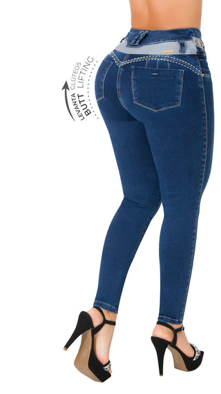 Jean LevantaCola Skinny Secret Love 21455PAT-B - Azul Oscuro