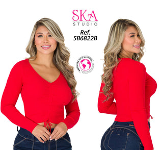 Blusa Manga Larga 5B6822B - Rojo