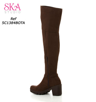 Calzado Modelo Tacon Ancho 5C1384BOTA - Cafe
