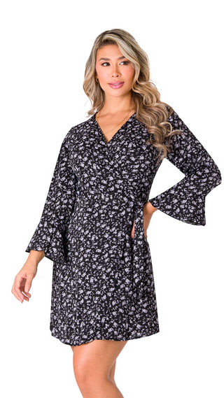 Vestido Mini Cuello en V 5V6249MN - Estampado