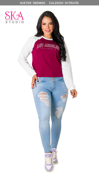 Sueter Casual Bicolor 5B5985S - Multicolor