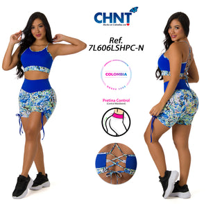 Jeff Conjunto Deportivo Con Control Abdomen 7L606LSHPC-N - Azul