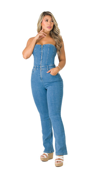 Enterizo en Denim con Cierre 5V6843EMX - Azul