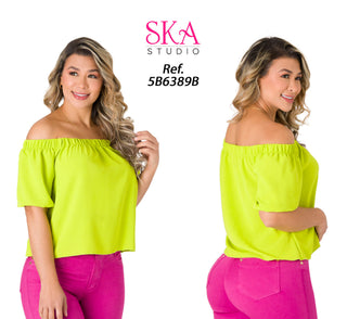 Blusa Cuello Bardot 5B6389B - Verde