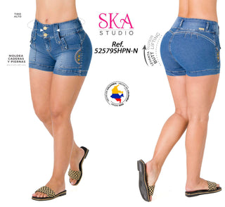 Short Levanta Cola Ska 52579SHPN-N - Azul Medio