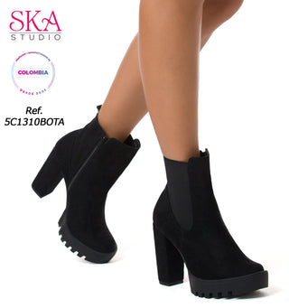 Botas Plataforma Con Ajuste Lateral 5C1310BOTA - Negro
