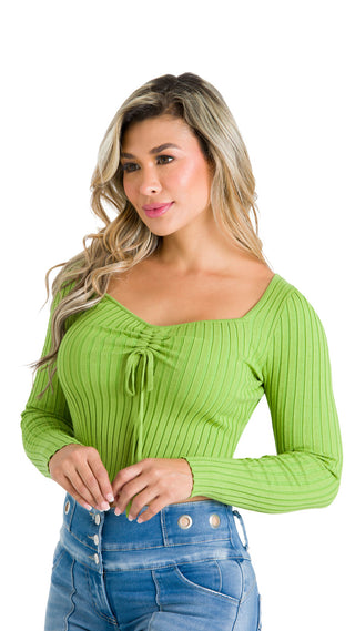 Blusa en Rib 4B6558B - Verde