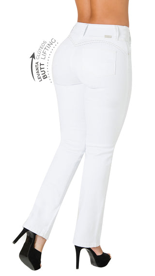 Jeans Levantacola 52667PNR-B - Blanco