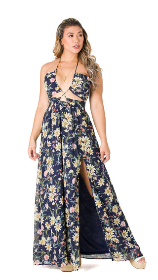 Vestido Maxi Cut Out 5V6163MX - Estampado