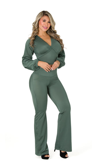 Set Blusa y Leggings Levantacola 7L1001LPCC-N - Verde