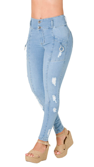 Jean Levanta Cola Skinny Ska  52552DPNP-B - Azul Claro