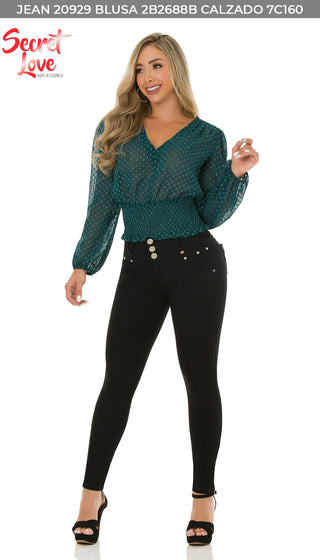 Blusa Manga Larga 2B2688B - Verde Jade