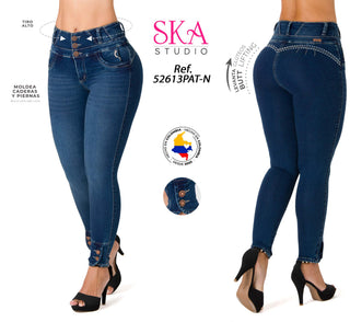Jean Levantacola 3 Botones 52613PAT-N - Azul Oscuro