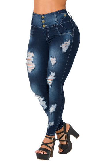 Jean Levanta Cola Skinny Area7 40655DPAP-B - Petroleo