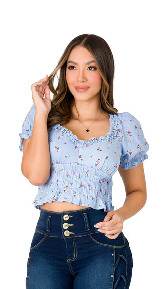 Blusa Manga Englobada 2B6035B - Azul