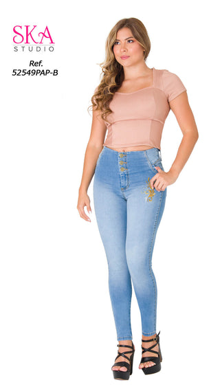 Jean Levanta Cola Skinny Ska  52549PAP-B - Azul Claro