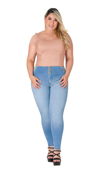 Jean Levanta Cola Skinny Ska  52549PAP-B - Azul Claro
