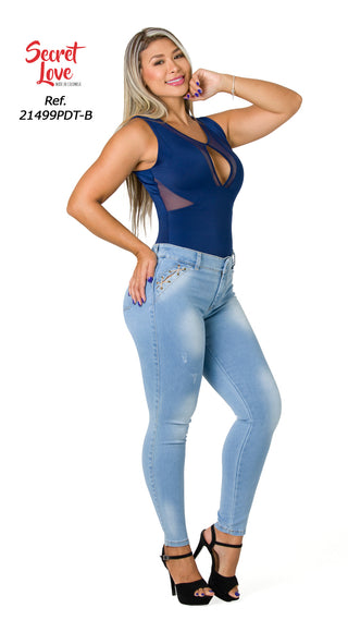 Jeans Levantacola 21499PDT-B - Azul Claro