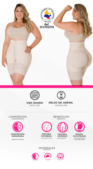 Short Reloj De Arena Tiro Super-Alto 5F270SHTA - Beige