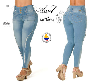 Jeans Levantacola 40717PAT-B - Azul Claro
