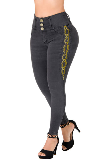 Jean Levanta Cola Skinny Secret Love 21398PAP-N - Negro