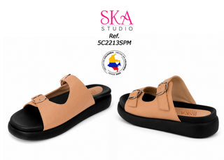 Sandalia Plana 5C2213SPM - Camel