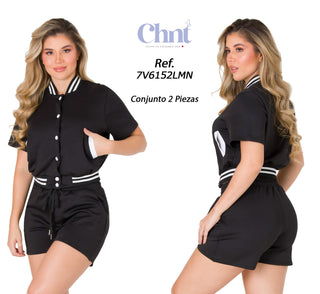 Conjunto Short 7V6152LMN - Negro