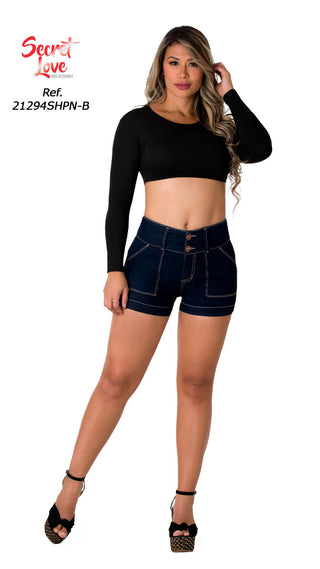 Jennica Short Levantacola Tiro Medio 21294SHPN-B - Azul Oscuro