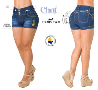 Short Levantacola con Detalle de Bordado 71418SHPA-B - Azul Oscuro