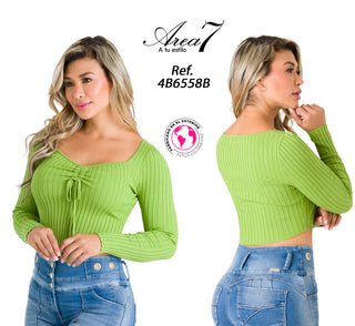 Blusa en Rib 4B6558B - Verde