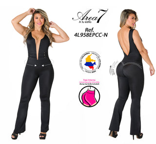 Jumpsuit con Faja Interna Moldeadora 4L958EPCC-N - Negro