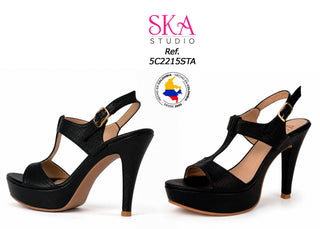 Sandalia Negra de Tacón Alto 5C2215STA	 - Beige