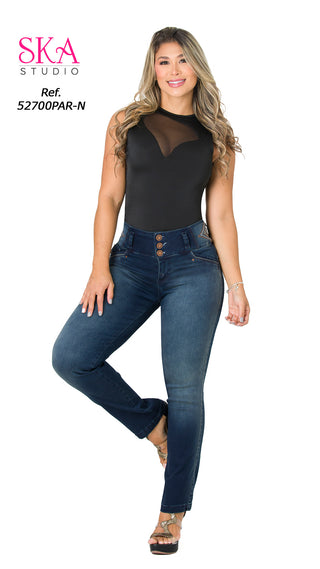 Jeans Levantacola 52700PAR-N - Petroleo