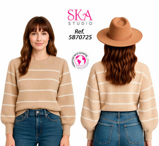 Sueter Cuello Redondo 5B7072S	 - Camel