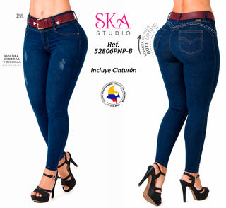 Jean Skinny Tiro Alto con Efecto Moldeador 52806PNP-B - Azul