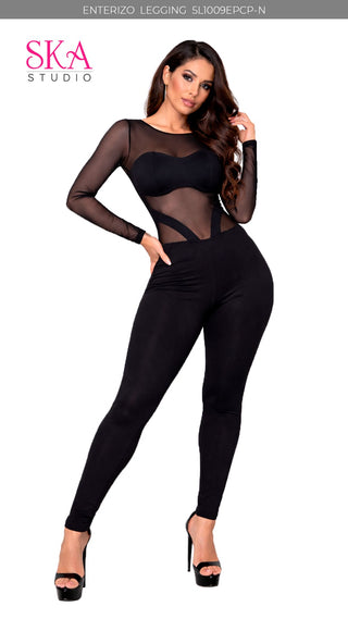 Enterizo Leggings Manga Larga 5L1009EPCP-N - Negro