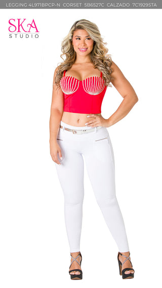 Top con Detalles en Pedrería 5B6527C - Rojo