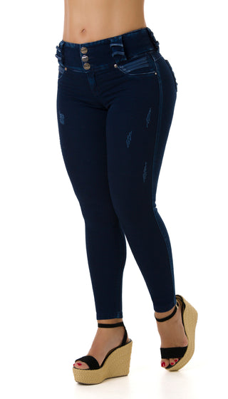 Gabriella Jeans Levantacola Bota Skinny 52225PAP-B - Petroleo