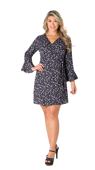 Vestido Mini Cuello en V 5V6249MN - Estampado