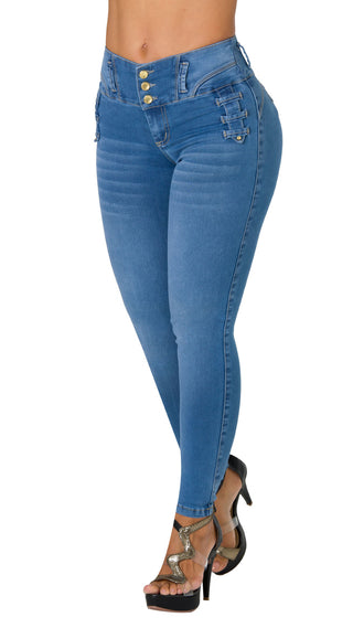 Jeans Levantacola 40759PAP-R - Azul Medio