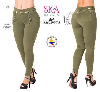 Jean Levantacola High Waist Ska 52622PDT-B - Verde