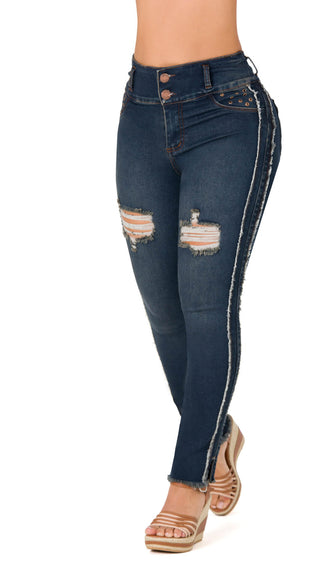 Jean Levanta Cola Skinny Secret Love 21425DPNT-B - Azul Oscuro