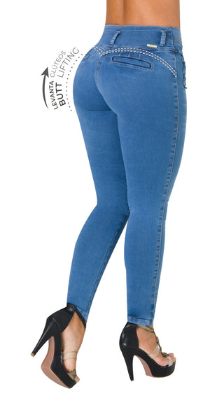 Jeans Levantacola 40759PAP-R - Azul Medio